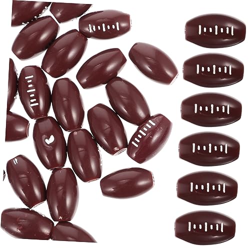 Angoily 150 Stück Sportfangeschenk Runden Rugby Loch Groß Machen Party Perlen Schmuck Fußball Herstellung Schlüssel Freundschaftsarmbänder Armbinde Charms Anhänger Charm-armband Acryl von Angoily
