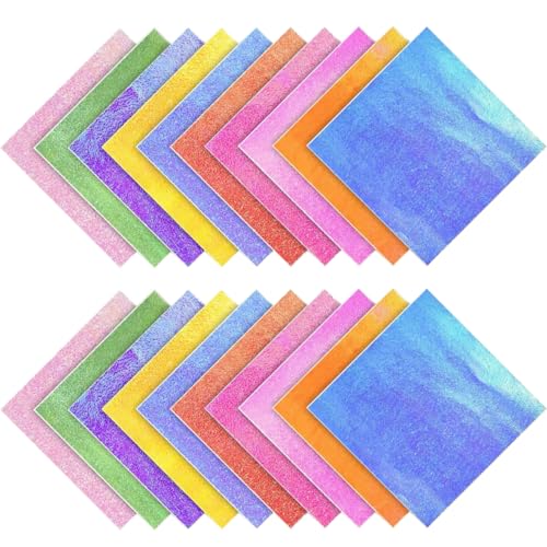Angoily 150Stücke Glänzendes Origami Faltpapier DIY Bastelpapiere für Erwachsene Leichtes Doppeltes Design für Falten und Basteln von Angoily