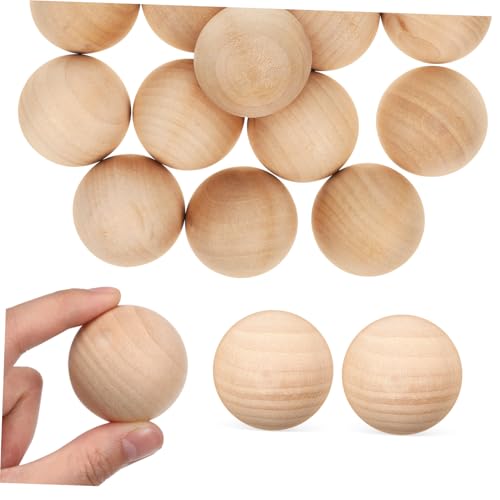 Angoily 15Stücke Runde Holzperlen Unlackierte Holzkugeln für Bastelarbeiten DIY Dekorationen Natürliche Holzstücke Gestalten Vielseitig Einsetzbar von Angoily