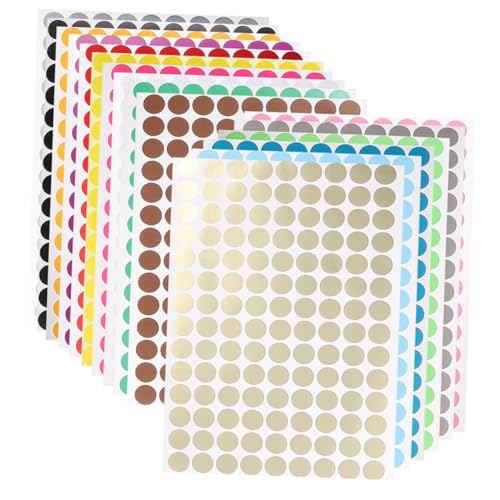 Angoily 16 Blatt Farbige Runde Punktaufkleber Selbstklebende Etiketten für Farbcode Organisation Büro Schule und Bastelprojekte Wasserfest und Langlebig Angoily 16 Blatt Farbige Runde Punktaufkleber Selbstklebende Etiketten für Farbcode Organisation Büro Schule und Bastelprojekte Wasserfest und Langlebig von Angoily