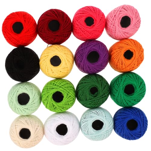 Angoily 16 Rollen Kreuzstichfaden praktisches Stickgarn kreuzen Anfänger Nähgarn Stickstränge embroidery handwerkskunst dekoringe Nähset für Erwachsene Quiltgarn für Nähmaschine Baumwolle von Angoily