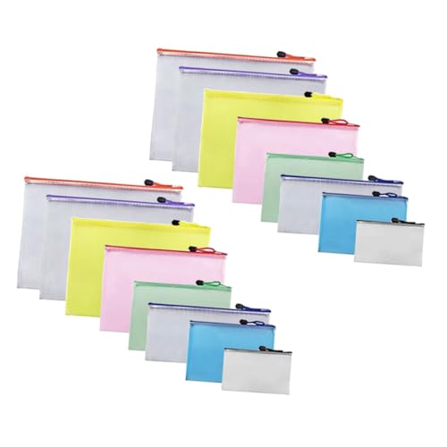 Angoily 16 Stück Aktenhalter Mesh Reißverschlussbeutel Reißverschlusstaschen Aktentasche aus Mesh Dateibeutel Aktentaschen mit Reißverschluss Dokumententaschen mit Reißverschluss PVC Angoily 16 Stück Aktenhalter Mesh Reißverschlussbeutel Reißverschlusstaschen Aktentasche aus Mesh Dateibeutel Aktentaschen mit Reißverschluss Dokumententaschen mit Reißverschluss PVC von Angoily