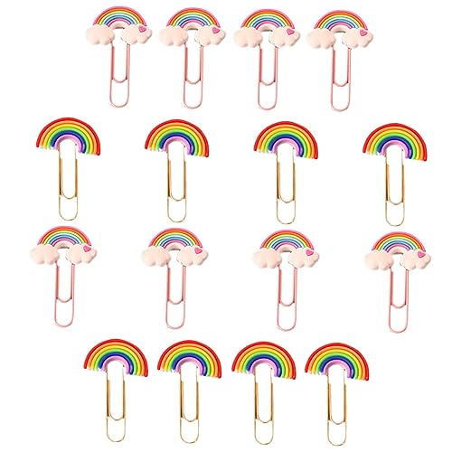 Angoily 16 Stück Bunte Büroklammern aus PVC Stabile Clips für Dokumente und Lesezeichen Praktische Bürobedarf für Schule und Büro für Kleine Projekte und Organisation von Angoily