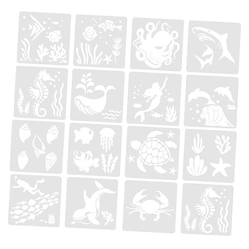 Angoily 16 Stück Diy Meerestier Schablonen Wiederverwendbare Malvorlagen für Wanddekoration Scrapbooking und Kreative Projekte Große Glatte und Kinderfreundliche Zeichenschablonen Angoily 16 Stück Diy Meerestier Schablonen Wiederverwendbare Malvorlagen für Wanddekoration Scrapbooking und Kreative Projekte Große Glatte und Kinderfreundliche Zeichenschablonen von Angoily