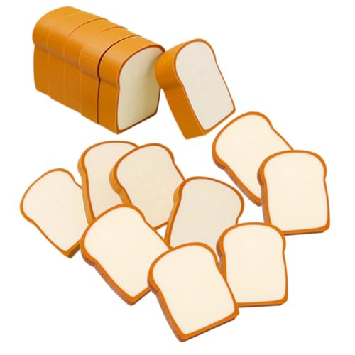 Angoily 16 Stück Eraser des Brotstylings Party Gefälligkeiten Kind Topper für Bleistiftradiergummis Radiergummis Masse Spaß Toastbrot-Partydekorationen Mini-Radiergummis Essen tpr von Angoily