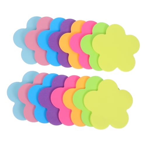 Angoily 16 Stück Fluoreszierende Haftnotizen im Blumendesign Set Selbstklebende Notizblätter Farben für Büro und Schule Haften Sicher und Hinterlassen Rückstände von Angoily