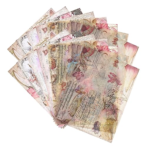 Angoily 16 Stück Großes Vintage Scrapbook Papier Teilig Retro Hintergrundmaterial für DIY Journal Handbuch Bastelarbeiten für Karten Verpackungen und Kreative Projekte von Angoily