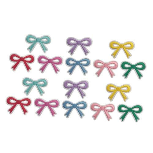 Angoily 16 Stück Teiliges Bowknot Bügelflicken aus Robustem Polyester Bestickte Schleifen Applikationen für Kleidung Rucksack Schuhe Vielseitig Selbstklebend Langlebig und Stilvoll von Angoily