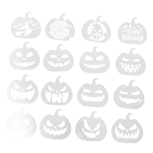 Angoily 16 Stück Teiliges Halloween Kürbis Schablonen Wiederverwendbare Malvorlagen für Wand und Stoffdekoration Einfache Langlebiges Material für Halloween Deko und Angoily 16 Stück Teiliges Halloween Kürbis Schablonen Wiederverwendbare Malvorlagen für Wand und Stoffdekoration Einfache Langlebiges Material für Halloween Deko und von Angoily