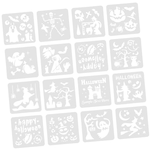 Angoily 16 Stück Teiliges Halloween Kürbis Schablonen aus Langlebigem Pet Wiederverwendbar Tragbar Vielseitig für Wand und DIY Bastelprojekte Geeignet Angoily 16 Stück Teiliges Halloween Kürbis Schablonen aus Langlebigem Pet Wiederverwendbar Tragbar Vielseitig für Wand und DIY Bastelprojekte Geeignet von Angoily