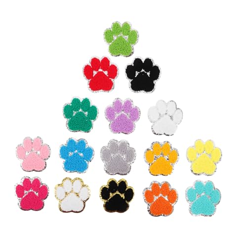 Angoily 16 Stück Teiliges Hundepfoten Bügelpatches mit Silberner Kante Bestickte Applikationen für Jeans Jacken Taschen DIY Kleidung Reparatur und Haustierfreund Geschenk Angoily 16 Stück Teiliges Hundepfoten Bügelpatches mit Silberner Kante Bestickte Applikationen für Jeans Jacken Taschen DIY Kleidung Reparatur und Haustierfreund Geschenk von Angoily