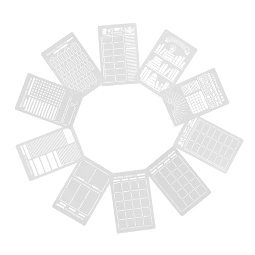 Angoily 16 Stück Teiliges Journal Zeichen Schablonen aus Pet Wiederverwendbare DIY Malvorlagen für Tagebuch Schüler Scrapbook Vorlagen Kreative Planung und Notizbuch Dekoration von Angoily
