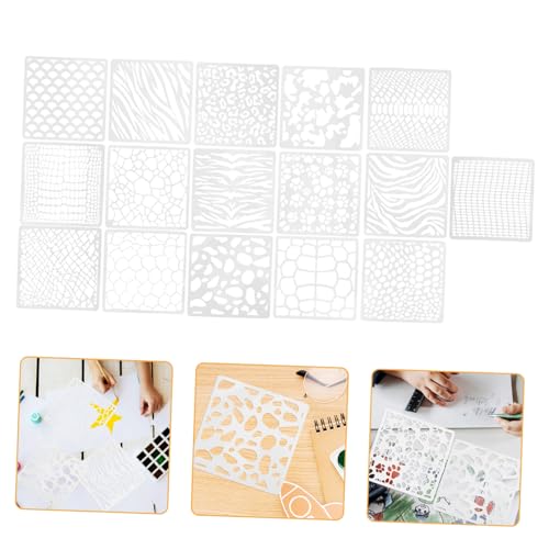 Angoily 16 Stück Teiliges Pet Schablonen für Malen und Basteln Wiederverwendbare Tierhaut Textur Malschablonen Geruchloses Kunststoff Material Vielseitig für Wand Scrapbooking und DIY Angoily 16 Stück Teiliges Pet Schablonen für Malen und Basteln Wiederverwendbare Tierhaut Textur Malschablonen Geruchloses Kunststoff Material Vielseitig für Wand Scrapbooking und DIY von Angoily