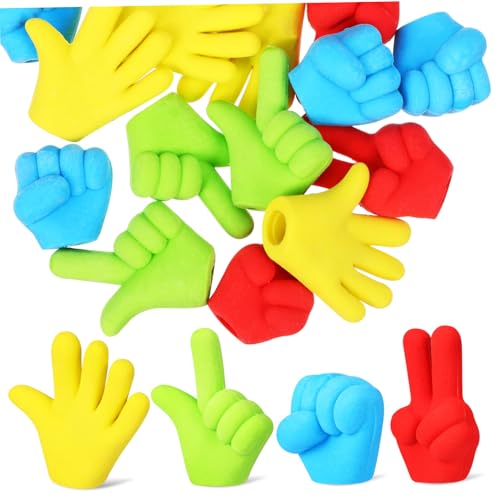 Angoily 16 Stück Teiliges Radiergummi Bunte Fun Erasers in Niedlichen Formen Kleine Radiergummis als Pencil Caps Geeignet für Standardbleistifte für Schule und Büro von Angoily