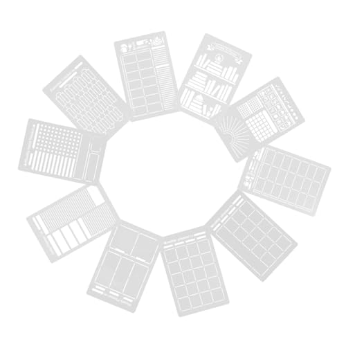Angoily 16 Stück Teiliges Schablonen Journal-dekoration Wiederverwendbare Pet-vorlagen mit Filigranem Design für DIY Spraymalerei Tagebuch Scrapbook Planer Studenten Kreative Gestaltung von Angoily