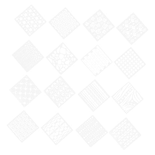 Angoily 16 Stück Teiliges Wiederverwendbare Geometrische Malschablonen für Diy Wandgestaltung für Kreative Bastelprojekte und Malen mit Kindern Einfach zu Reinigen Pet Material von Angoily