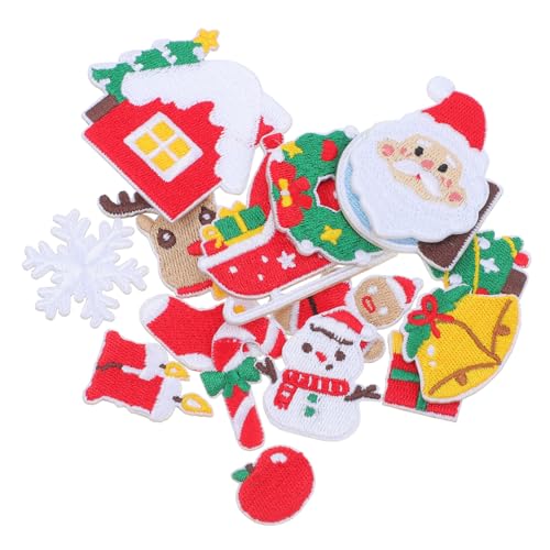 Angoily 16 Stück Weihnachts-aufnäher, Weihnachtsmann, Bäume, Schneemann, Glöckchen, Bügelflicken, Gestickte Applikation Für Hüte, Kleidung, Jeans, Jacken, Reparatur, Dekoration Angoily 16 Stück Weihnachts-aufnäher, Weihnachtsmann, Bäume, Schneemann, Glöckchen, Bügelflicken, Gestickte Applikation Für Hüte, Kleidung, Jeans, Jacken, Reparatur, Dekoration von Angoily