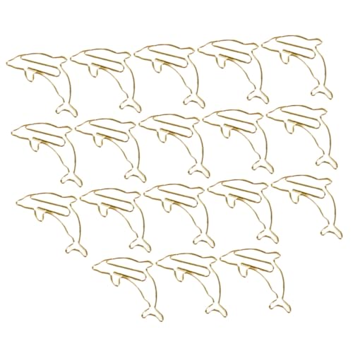 Angoily 18 Stück Kreative Metall Büroklammern Dekorative Papierclips Delfinform Praktisch für Dokumente Karten und Fotos für Büro und Zuhause von Angoily