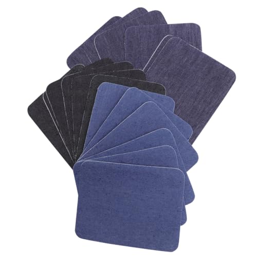 Angoily 18 Stück Teiliges Aufbügelflicken aus Baumwolle Quadratische Denim Patches Ellbogen und Knie Reparaturaufnäher für Pullover Hemden Jeans Jacken Vielseitig für DIY Kleidung und Angoily 18 Stück Teiliges Aufbügelflicken aus Baumwolle Quadratische Denim Patches Ellbogen und Knie Reparaturaufnäher für Pullover Hemden Jeans Jacken Vielseitig für DIY Kleidung und von Angoily