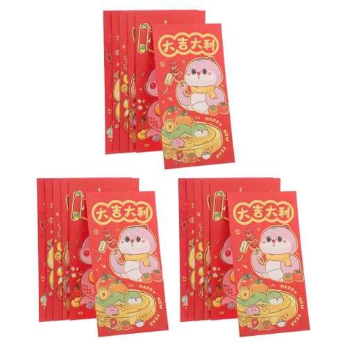 Angoily 18 Stück Teiliges Cartoon Rote Umschläge für Chinesisches Neujahr Iridescent Geldumschläge für Festlichkeiten und Hochzeiten mit Niedlichen Schlangenmotiven von Angoily