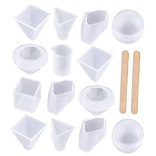 Angoily 18 Stück Teiliges DIY Silikonformen Set für Kreative Bastelprojekte Messbecher und Rührstäbchen für Harz Seife Kerzen und Mehr für Anfänger und Besondere Anlässe von Angoily