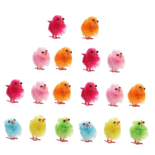 Angoily 18 Stück Teiliges Deko Bunte Plüschküken Miniaturfiguren für Ostertisch Party Mitgebsel Niedliche Langlebige für Heimdekoration von Angoily