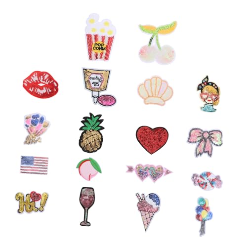 Angoily 18 Stück Teiliges Pailletten Stickapplikationen zum Aufnähen Bunte Bestickte Aufnäher für DIY Kleidung Vielseitige Stoffpatches für Kreative Modegestaltung Angoily 18 Stück Teiliges Pailletten Stickapplikationen zum Aufnähen Bunte Bestickte Aufnäher für DIY Kleidung Vielseitige Stoffpatches für Kreative Modegestaltung von Angoily