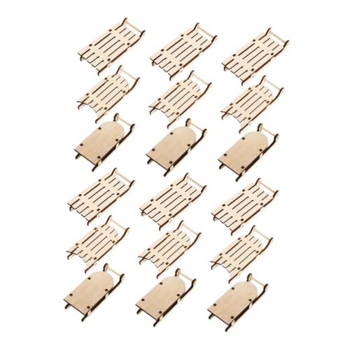 Angoily 18 Stück Teiliges Unvollendete Mini-holzschlitten Weihnachtsbaumschmuck Diy-freundlich Charmantes Design für Festliche Tisch Wanddekoration Weihnachten Hochzeit von Angoily