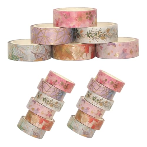 Angoily 18 Stück Teiliges Washi Tape mit Goldener Folie und Japanischem Ahornblatt motiv Dekoratives Klebeband für DIY Scrapbooking Journaling Kartenherstellung und Geschenkverpackung Angoily 18 Stück Teiliges Washi Tape mit Goldener Folie und Japanischem Ahornblatt motiv Dekoratives Klebeband für DIY Scrapbooking Journaling Kartenherstellung und Geschenkverpackung von Angoily