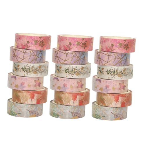 Angoily 18 Stück Teiliges Washi Tape mit Japanischem Blumen und Ahornblatt Goldene Folienprägung Dünnes Dekoratives Klebeband für DIY Basteln Journaling Scrapbooking und Planer Angoily 18 Stück Teiliges Washi Tape mit Japanischem Blumen und Ahornblatt Goldene Folienprägung Dünnes Dekoratives Klebeband für DIY Basteln Journaling Scrapbooking und Planer von Angoily