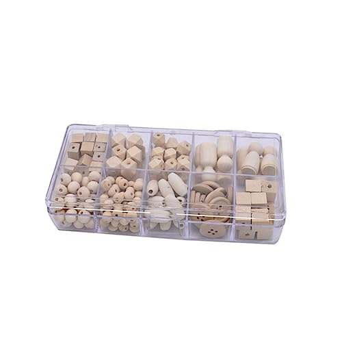 Angoily 1Packung DIY Holzperlen Unvollendete Schmuckherstellungsperlen Abstandsperlen Verschiedenen Formen Kunststoffbox für Erwachsene Angoily 1Packung DIY Holzperlen Unvollendete Schmuckherstellungsperlen Abstandsperlen Verschiedenen Formen Kunststoffbox für Erwachsene von Angoily