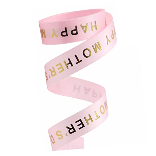Angoily 1Roll Festlicher dekorativer Gürtel Sackleinenspitzenband Muttertagsgeschenk Schleife Braut- geschenkband pink Rosa Geschenkband muttertag DIY verpackungsband Wickelband Polyester von Angoily