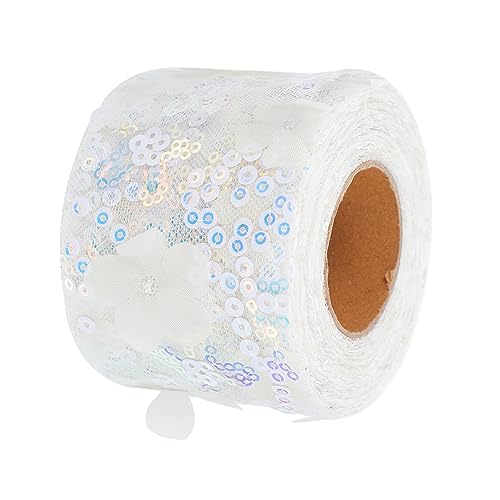 Angoily 1Rolle DIY Ribbon Mit Blumenmuster Und Pailletten Dekoratives Band Für Haarclips Bastelarbeiten Hochzeitsdekoration Angoily 1Rolle DIY Ribbon Mit Blumenmuster Und Pailletten Dekoratives Band Für Haarclips Bastelarbeiten Hochzeitsdekoration von Angoily