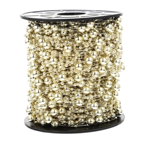 Angoily 1Rolle Künstliche Perlenkette Goldfarbene Perlen Schnur für DIY Hochzeitsdekoration Anpassbare für Bastelarbeiten für Sträuße und Schmuckgestaltung von Angoily