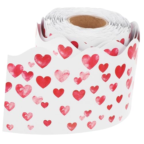 Angoily 1Rolle Selbstklebende Bulletin Brettgrenze Dekorative Wanddekoration Für Klassenzimmer Valentinstag Accessoires Wellenförmige Aufkleber Für Kreative Gestaltung von Angoily