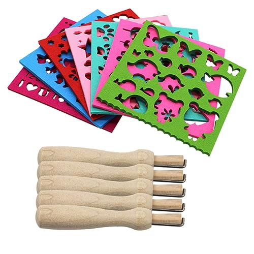 Angoily 1Satz Langlebiges Nadelfilz Werkzeugset Für Anfänger Filz Bastelwerkzeug Holzgriff Für Wollfilzprojekte Und DIY Handarbeiten von Angoily