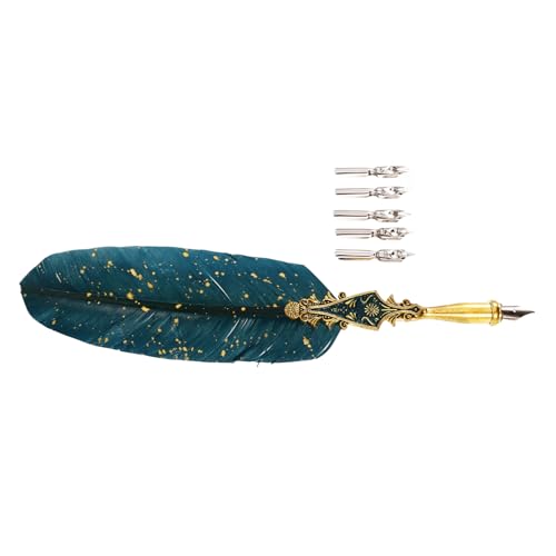 Angoily 1Satz Retro Set Teiliges Dip Pen Set mit Ersatzspitzen Kreativer Kalligraphie Füllfederhalter für Vielseitige Anwendungen als oder Tischdekoration von Angoily