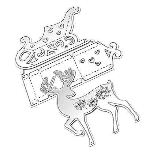 Angoily 1Satz Stanzformen Hartstahl für DIY Bastelprojekte Weihnachts Schlitten für Scrapbooking Karten und Dekorationen Langlebig und Wiederverwendbar von Angoily