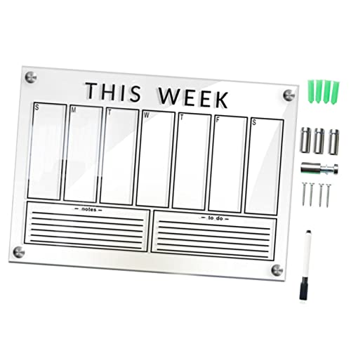 Angoily 1Satz Wiederverwendbares Acryl Memo Board Türhängebrett Für Notizen Abwischbar Und Transparent Pushpins Und Whiteboard Stift Hängendes Zeichenbrett von Angoily