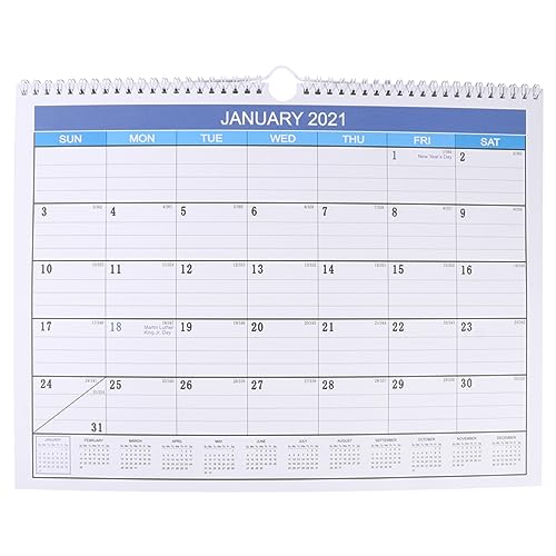 Angoily 1Stück Englischer Wandkalender für Büro und Zuhause Eleganter Tischkalender mit Löchern aus Hochwertigem für Notizen und Planung von Angoily