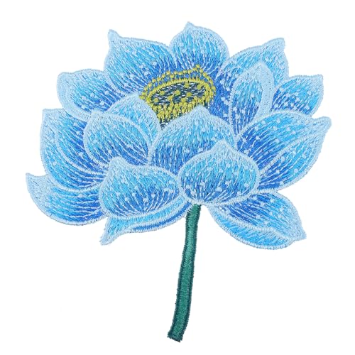 Angoily 1Stück Lotus Aufnäher Ethnischer Bestickter Patch Praktischer Stoffflicken zum Abdecken von Löchern Dekoration von Kleidung Handtaschen Schuhen und Mehr von Angoily