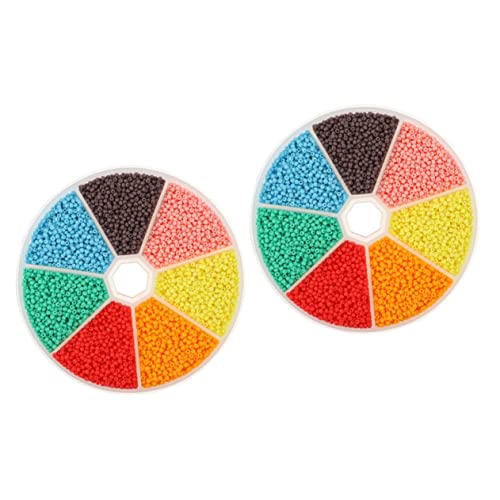 Angoily 2 Boxen Buntglasperlen Perlen basteln zarte Glasperlen Perlen zur Schmuckherstellung kleine Farbperlen Abstandshalterperlen für Schmuckherstellung armband DIY perlen Schmuckperlen von Angoily