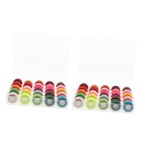 Angoily 2 Karton Vielseitige Nähgarn Spulen Set mit Transparenter Aufbewahrungsbox Vorgewickelte Polyester Fäden für Nähmaschine und Handnähen Kompatibel mit Verschiedenen Modellen Angoily 2 Karton Vielseitige Nähgarn Spulen Set mit Transparenter Aufbewahrungsbox Vorgewickelte Polyester Fäden für Nähmaschine und Handnähen Kompatibel mit Verschiedenen Modellen von Angoily