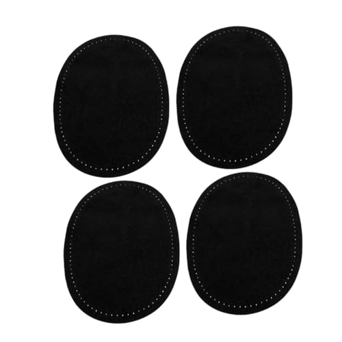 Angoily 2 Paar Ovale Ellbogen Patches aus Schwarzem Kunstleder mit Vorgefertigten Nählöchern zum Aufnähen Reparatur und DIY verzierung für Jacken und Hosen Strapazierfähige von Angoily