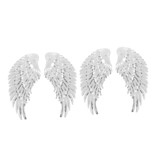 Angoily 2 Paare Pailletten-flügel-patch Winkelflügelfleck Patch-kleidung Nähen Bestickt Flügel Applikationen Für Kleidung Diy-pailletten-applikation Silver Polyester Angoily 2 Paare Pailletten-flügel-patch Winkelflügelfleck Patch-kleidung Nähen Bestickt Flügel Applikationen Für Kleidung Diy-pailletten-applikation Silver Polyester von Angoily