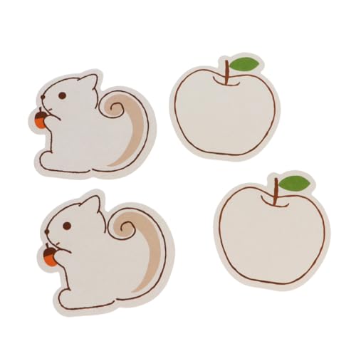 Angoily 2 Packungen Kawaii Cartoon Nachrichtenkarten Leere Notizkarten für Büro Schule Apfel Eichhörnchen für Erinnerungen Notizen von Angoily