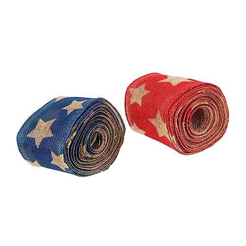 Angoily 2 Rollen Amerikanische Unabhängigkeitstag Sternenflagge Dekoratives Leinenband für DIY Basteln Geschenkverpackung und Festtagsdekoration Angoily 2 Rollen Amerikanische Unabhängigkeitstag Sternenflagge Dekoratives Leinenband für DIY Basteln Geschenkverpackung und Festtagsdekoration von Angoily