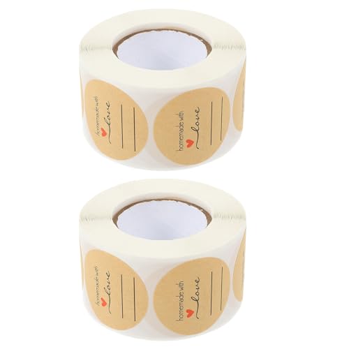 Angoily 2 Rollen Backetiketten: Runde Siegelaufkleber aus Kraftpapier für Selbstgemachtes – Selbstklebende Etiketten für Gläser, Konserven, Geschenkverpackungen, Backwaren, Dekoration Angoily 2 Rollen Backetiketten: Runde Siegelaufkleber aus Kraftpapier für Selbstgemachtes – Selbstklebende Etiketten für Gläser, Konserven, Geschenkverpackungen, Backwaren, Dekoration von Angoily