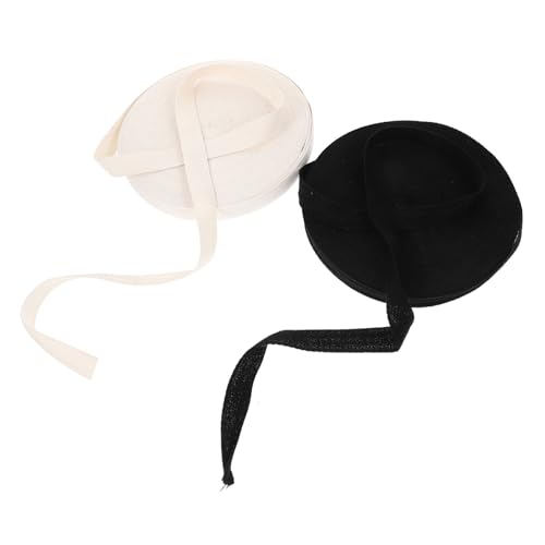 Angoily 2 Rollen Baumwoll Nähband Schwarz und Fischgrätenmuster für Diy Bastelarbeiten Kleidung Dekoration und Handwerk Yards pro Rolle von Angoily