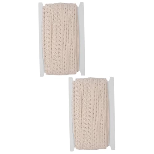 Angoily 2 Rollen Baumwolle Spitzenborte Yards Diy für Vorhänge Tischdecken Bastelarbeiten Hochzeiten und Feste Langlebige und Ansprechende Spitzenbänder von Angoily